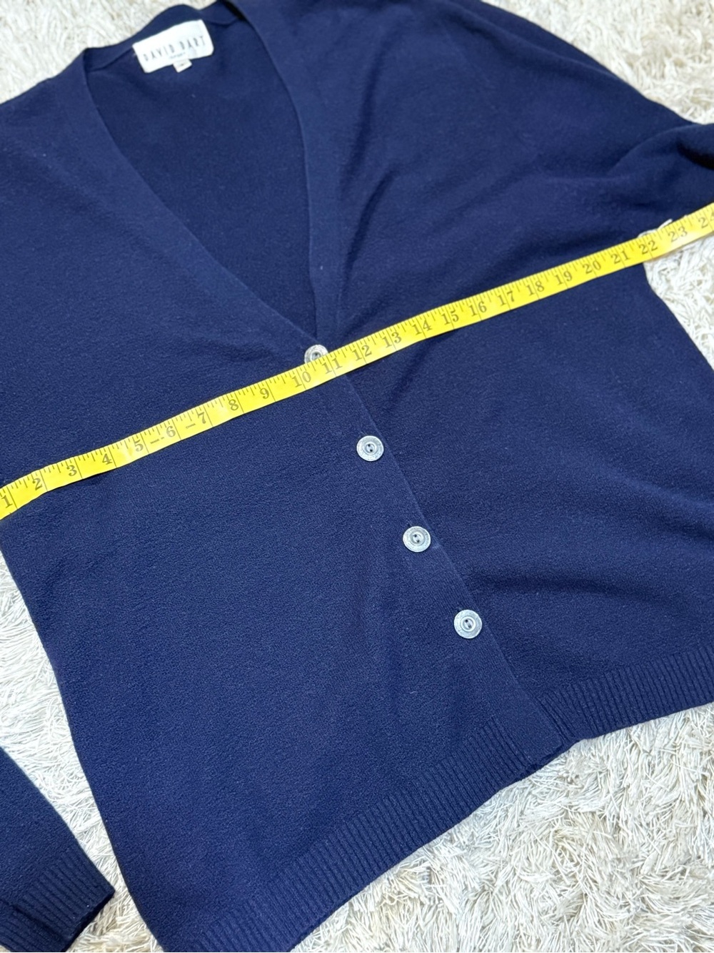 David Dart Navy Cardigan Sweater Oversized Button Front V Neck Soft Knit Small - Picture 11 of 14